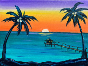 Baja Pier Sunset Painting Class with The Paint Sesh