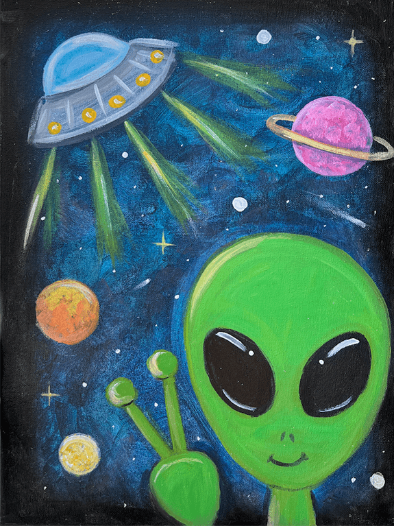 Far Out Alien Painting Party with The Paint Sesh