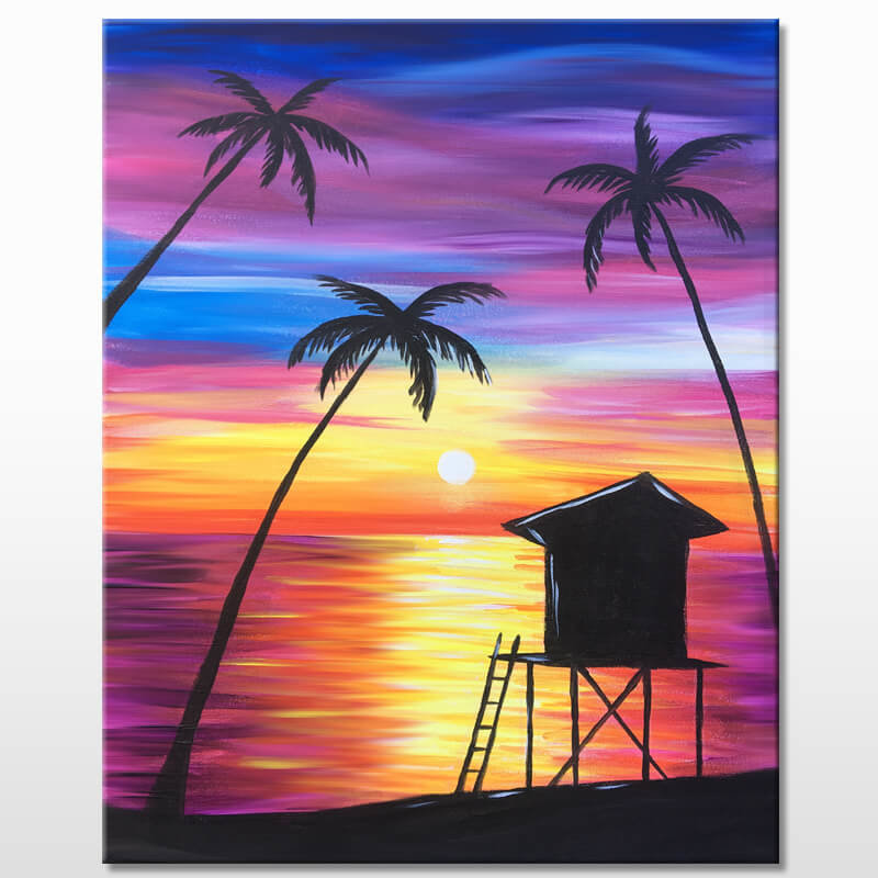 Paint Night In Sunset Beach Ca Paradise Beach With The Paint Sesh