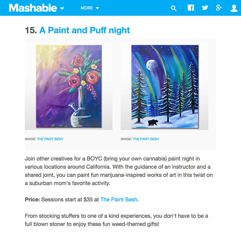 The Paint Sesh mention on Mashable