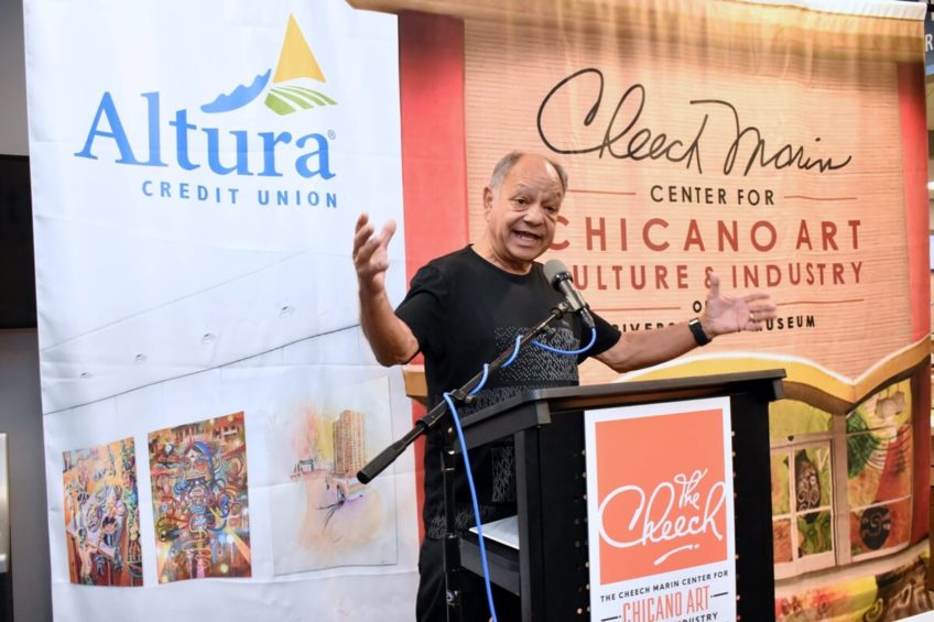 Cheech Marin at a press conference about the new museum