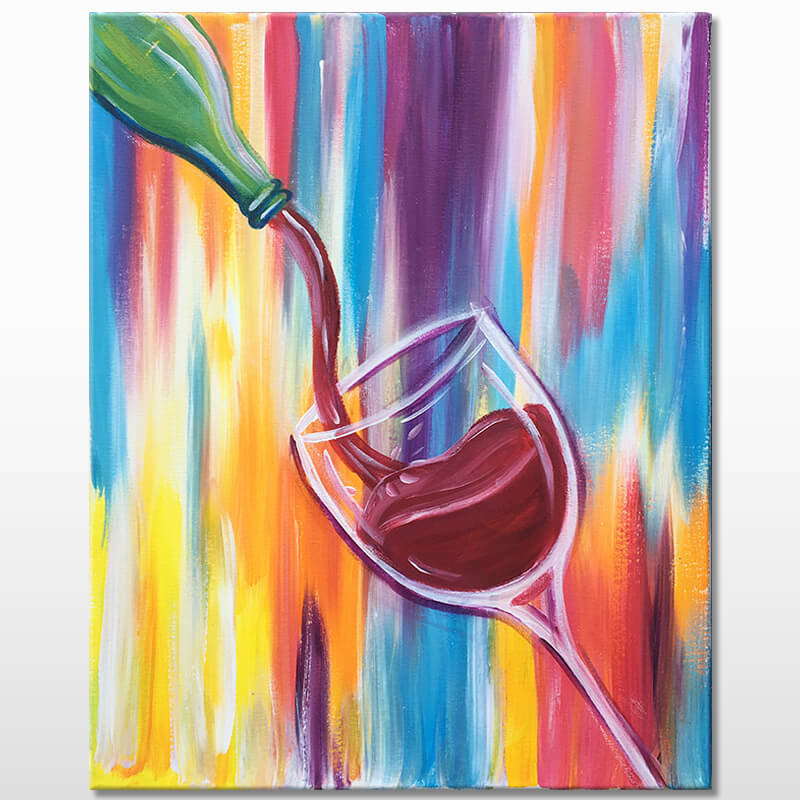 Online Painting Class - Wine Time (Virtual Paint Night at Home)