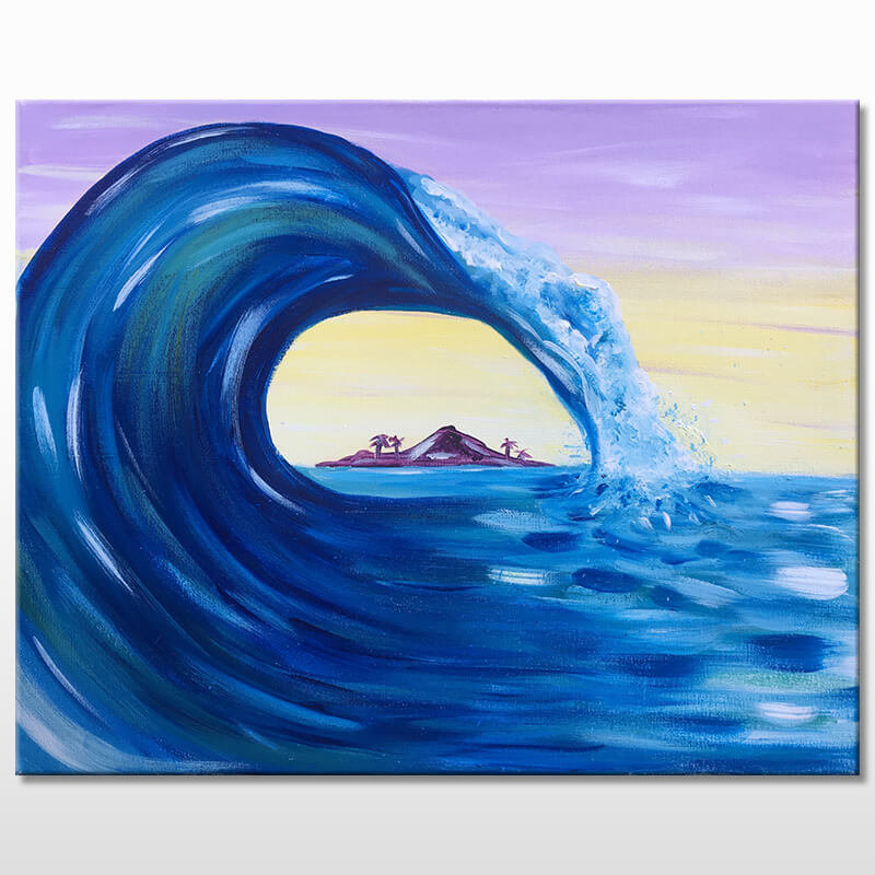 Paint Night In Sunset Beach Ca The Big Wave With The Paint Sesh