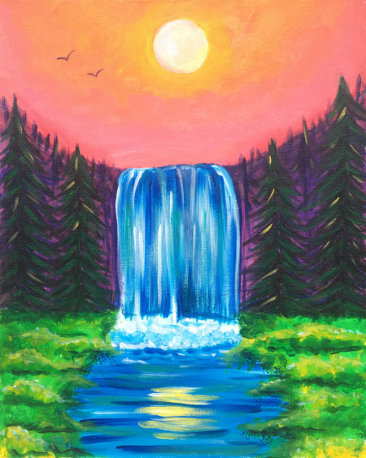 Chasing Waterfalls Acrylic Painting