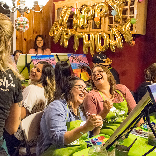 Birthday Painting Party with The Paint Sesh Ohio anin Southern California Areas