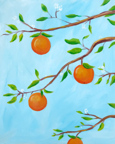 Orange Citrus Acrylic Painting