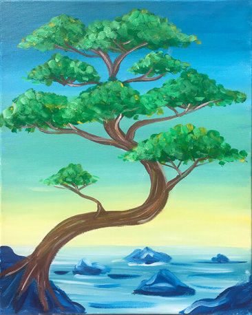 Bonsai Bay Acrylic Painting