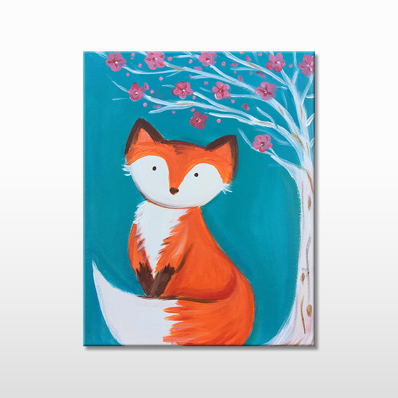 Foxy Blossoms Acrylic Painting