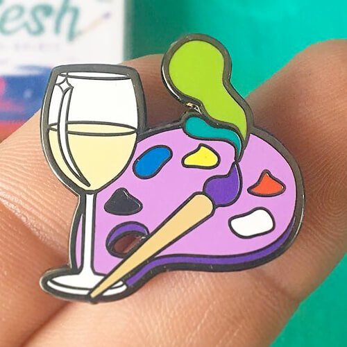 Wine And Paint (Paint & Sip) Enamel Pin