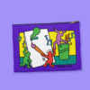 Keith Haring Inspired Purple Painting Party Pouch