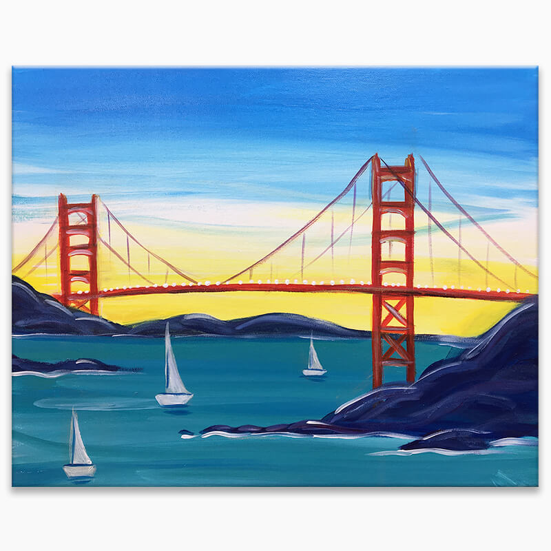Golden Gate Bridge Acrylic Painting Class