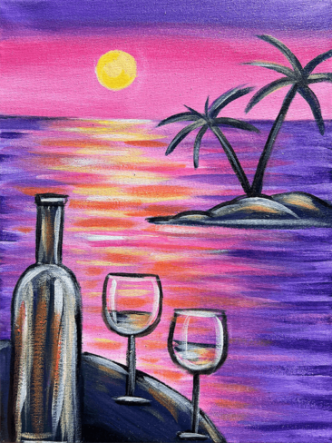 Happy Hour Sunset Painting Class with The Paint Sesh