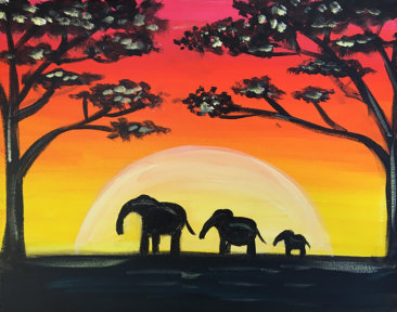 Sunset Painting For Beginners Kids
