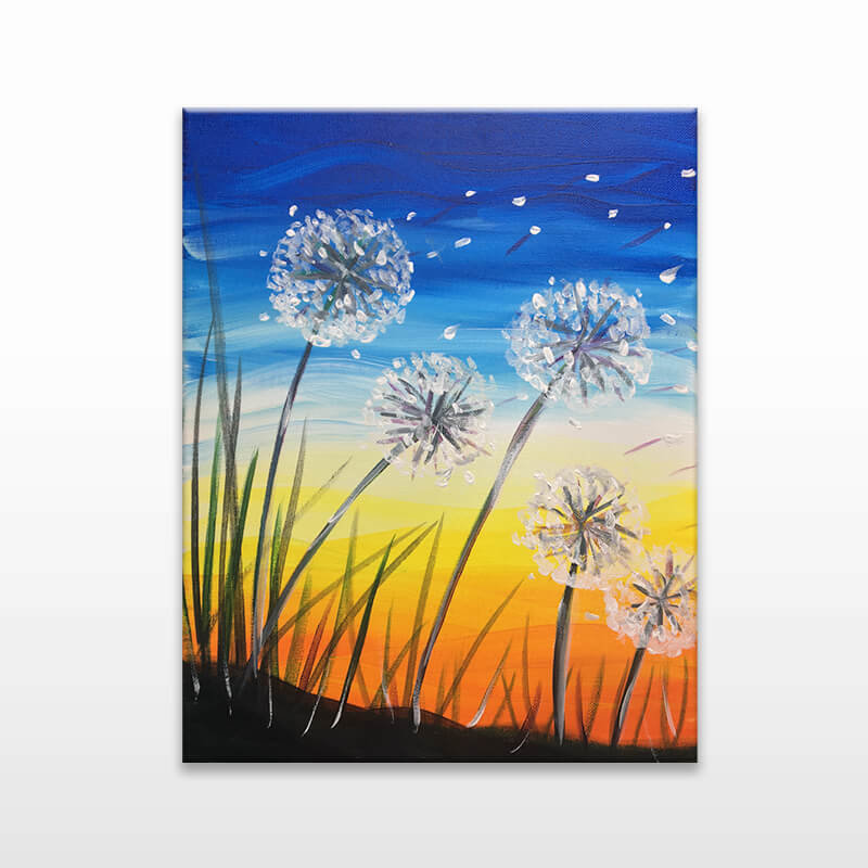 Online Painting Class - "Dandelions" (Virtual Paint Night at Home)