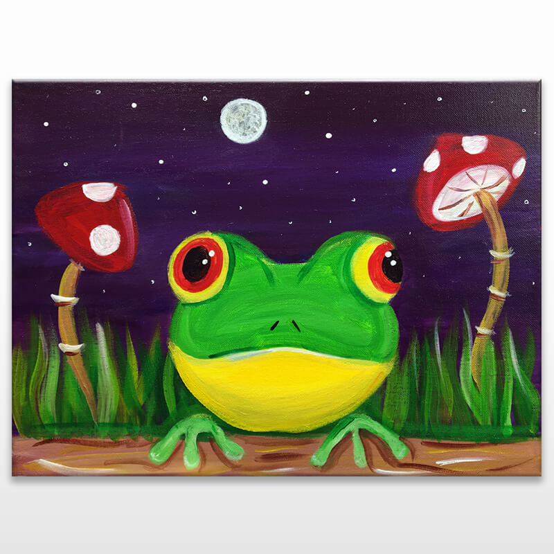 Wild Frog with Mushrooms Virtual Painting Event