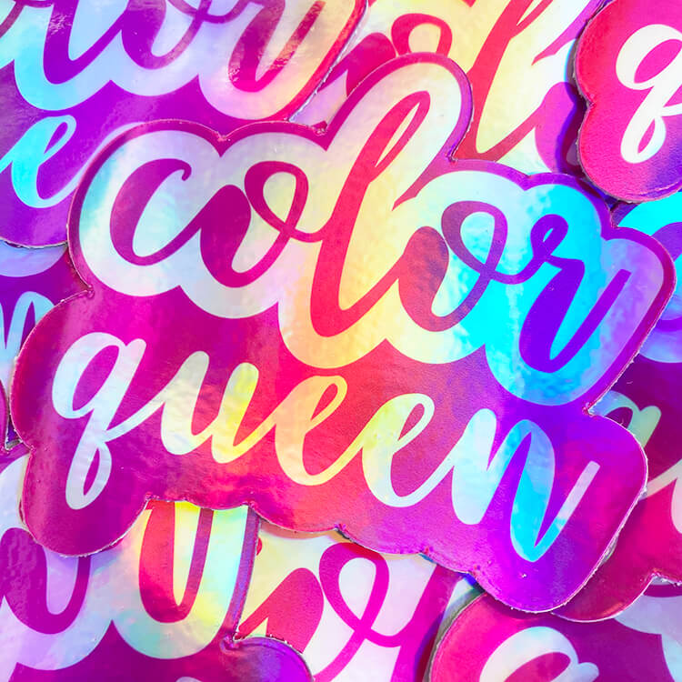 Color Queen Holographic Sticker - Color Lover Gifts