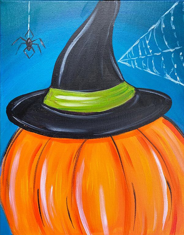 Witchy Pumpkin Acrylic Painting