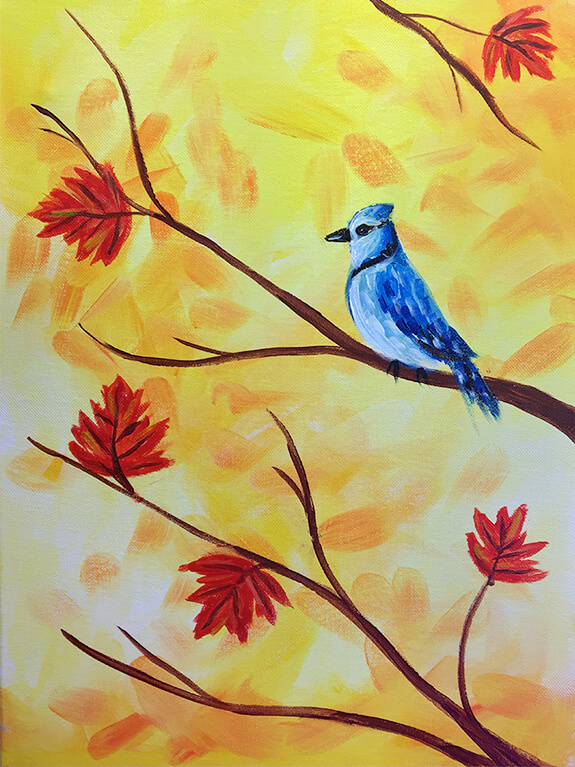Fall Blue Jay Painting Class