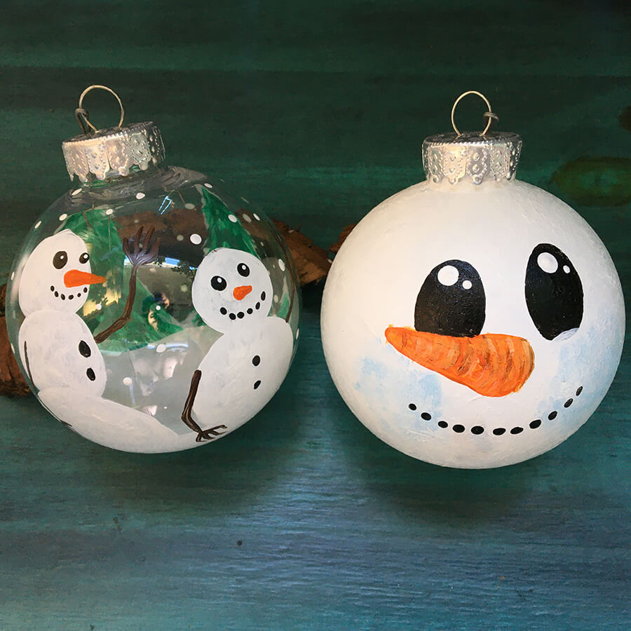 Snowman Ornaments Virtual Painting Class