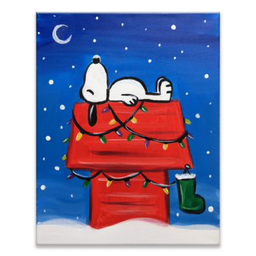 A Snoopy Christmas Holiday Painting Class with The Paint Sesh