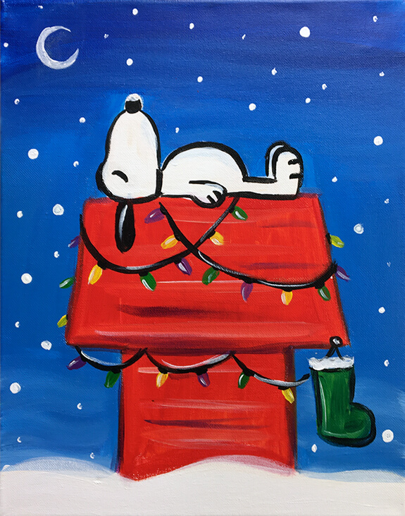 A Snoopy Christmas" Painting Party with The Paint Sesh