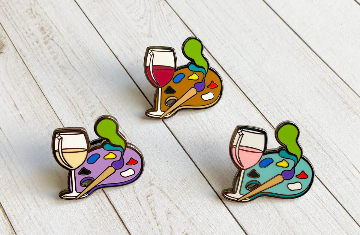 Paint and Sip Pin: Creative Wine Lover Gift