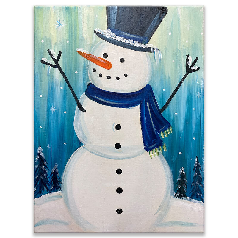Snowman painting Art & Collectibles Painting Acrylic etna.com.pe