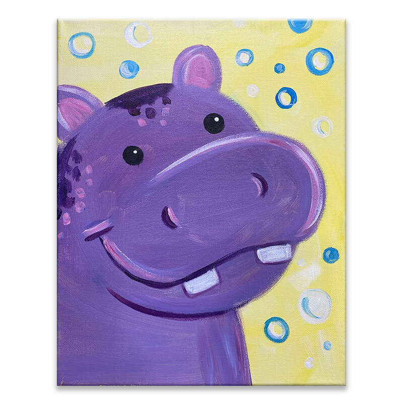 Happy Happy Hippo Virtual Painting Class