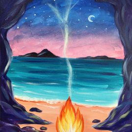 Beachside Fire Painting Virtual Painting Event
