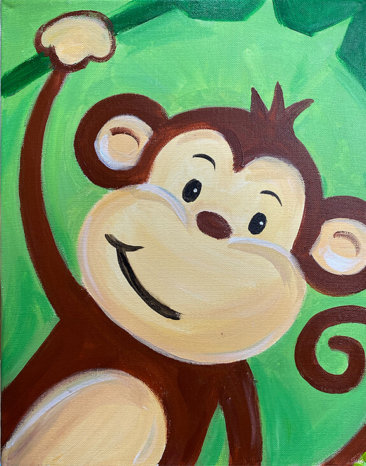 Monkeying Around Acrylic Painting
