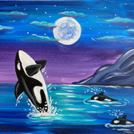 Orca Sea Acrylic Painting Class