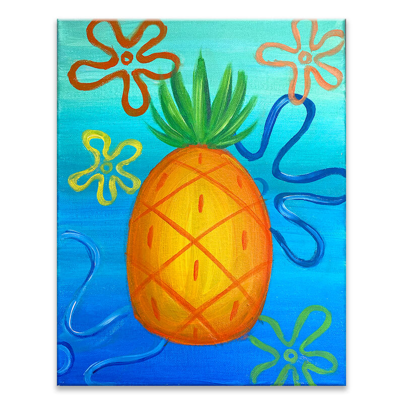 Bikini Bottom Pineapple Painting Class