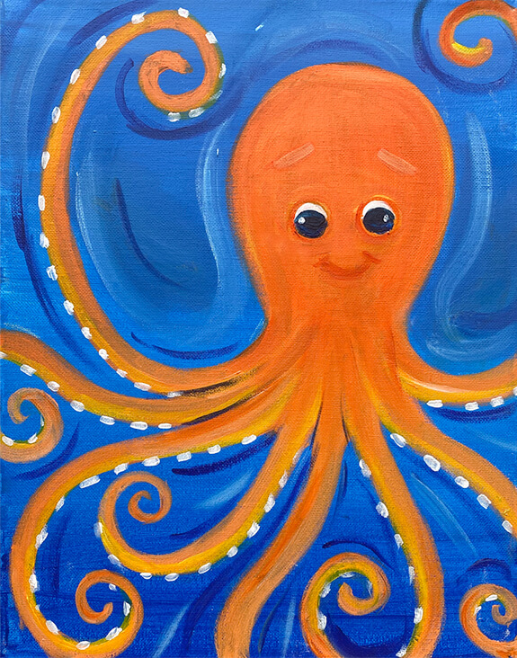 Octo-sea painting by The Paint Sesh