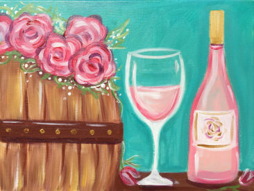 Rosé All Day Acrylic Painting by The Paint Sesh