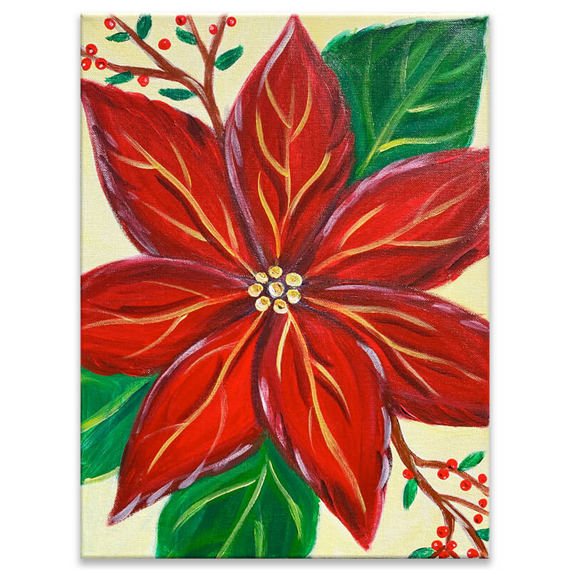 Poinsettia Painting Class with The Paint Sesh