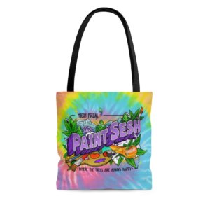 High From The Paint Sesh Paint & Puff Tie Dye Tote Bag
