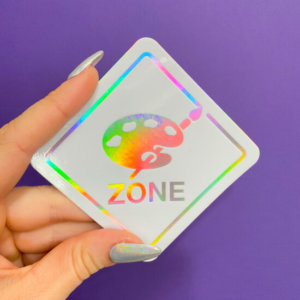 Painting Zone Sign Holographic Sticker