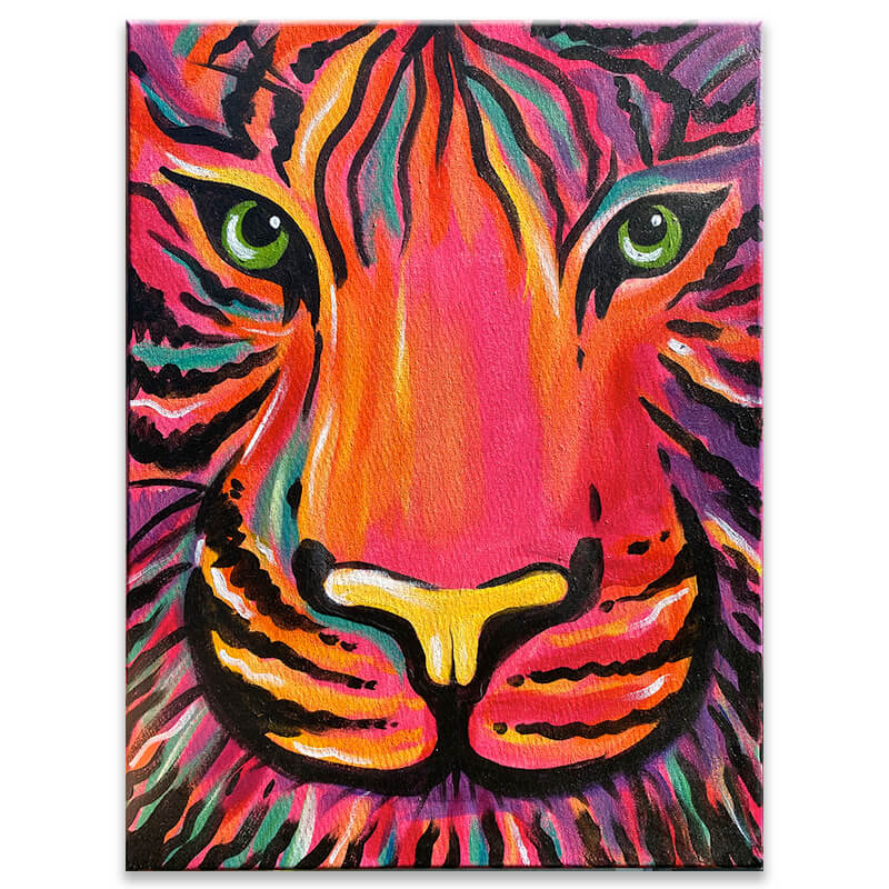 Vibrant Tiger Acrylic Painting Class with The Paint Sesh