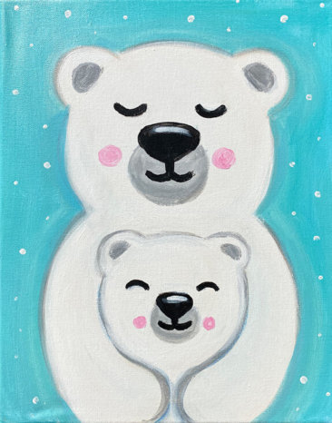 Polar Bear Love Kids Painting Class