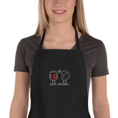 Paint Pals: Wine and Paint Embroidered Apron