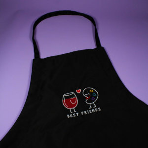 Paint Pals: Wine and Paint Embroidered Apron