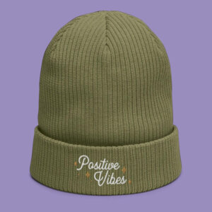 Positive Vibes Organic Ribbed Beanie