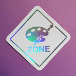 Painting Zone Sign Holographic Sticker
