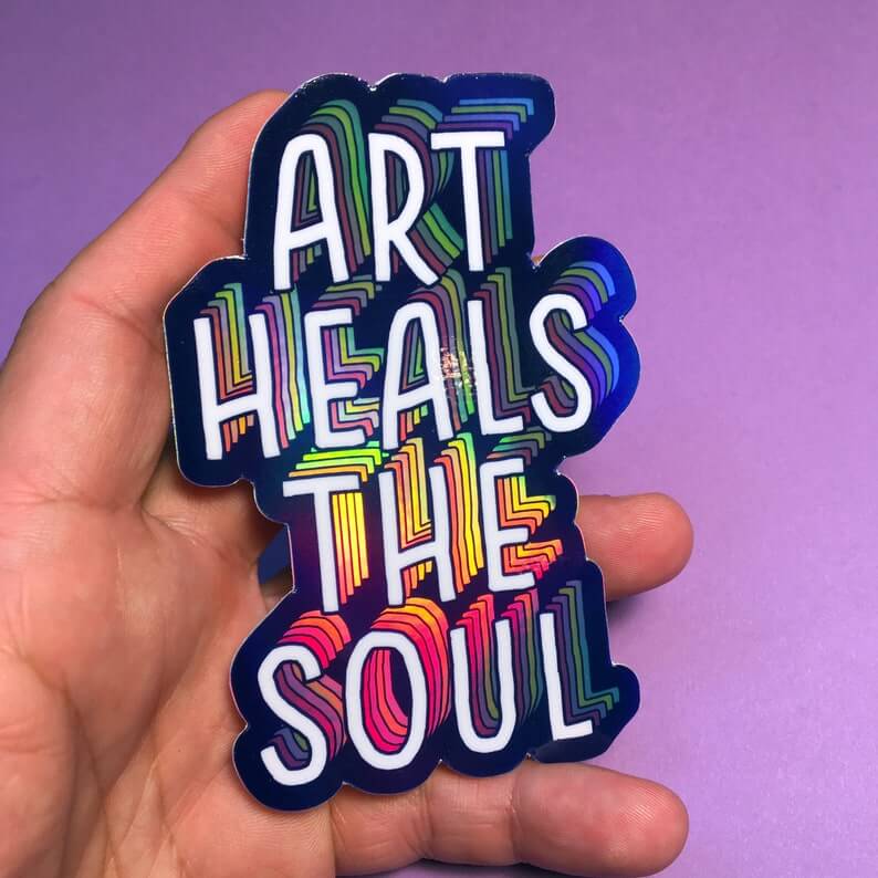 I'd Rather Be Painting Holographic Sticker - Gifts for Artists
