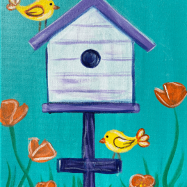Birdhouse Painting Class with The Paint Sesh