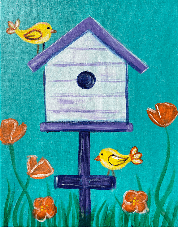 Birdhouse Painting Class with The Paint Sesh