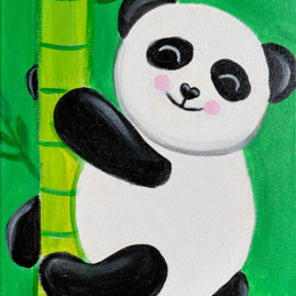 Climbing Panda Painting Class with The Paint Sesh