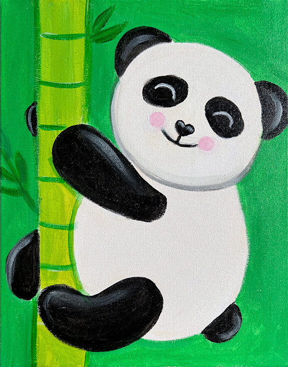 Climbing Panda Painting Class with The Paint Sesh