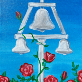 Raincross Roses Acrylic Painting Class with The Paint Sesh