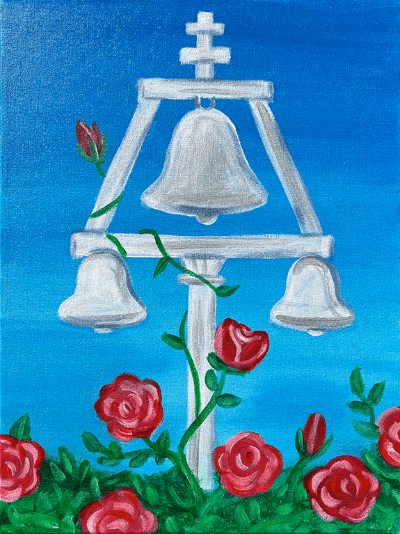 Raincross Roses Acrylic Painting Class with The Paint Sesh